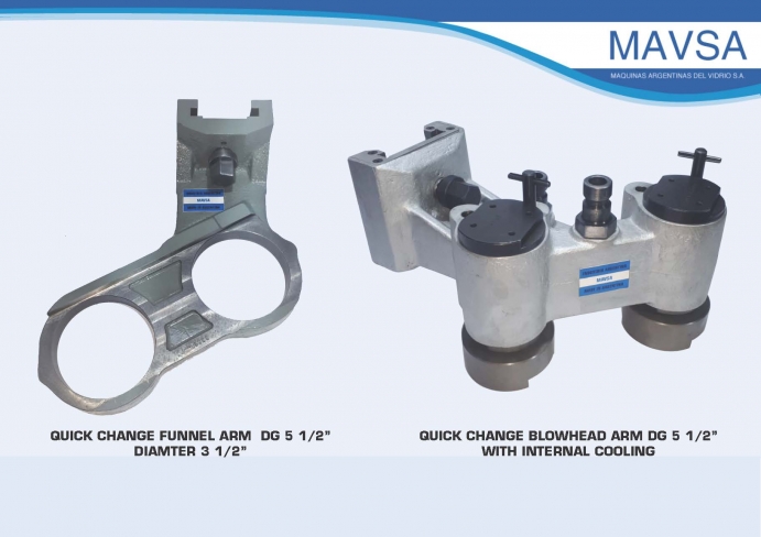 linkedin quick change funnel arm diam 3,5 - dg 5,25 & quick change blowhead arm dg 5,25